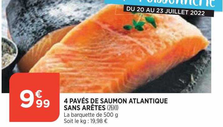 4 pavés de saumon atlantique sans arêtes