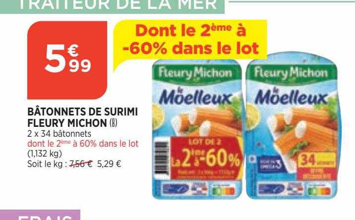 bâtonnets de surimi fleury michon