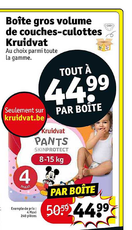 boîte gros volume de couches-culottes kruidvat