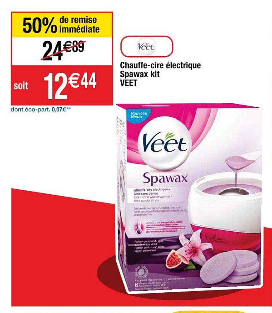 Chauffe-cire électrique Spawax Kit Veet