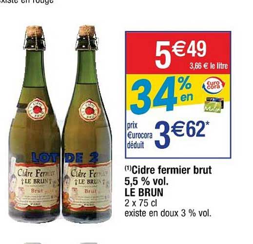 Cidre Fermier Brut 5,5% Vol. Le Brun