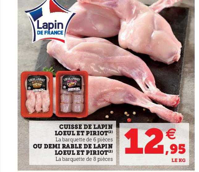 cuisse de lapin loeul et piriot ou demi râble de lapin loeul et piriot