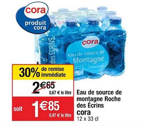 eau de source de montagne roche des écrins cora