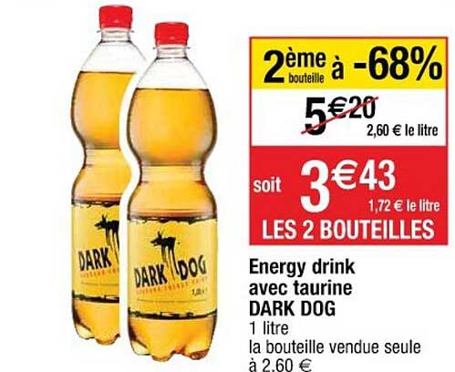 Energy Drink Avec Taurine Dark Dog