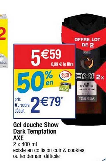 gel douche show dark temptation axe