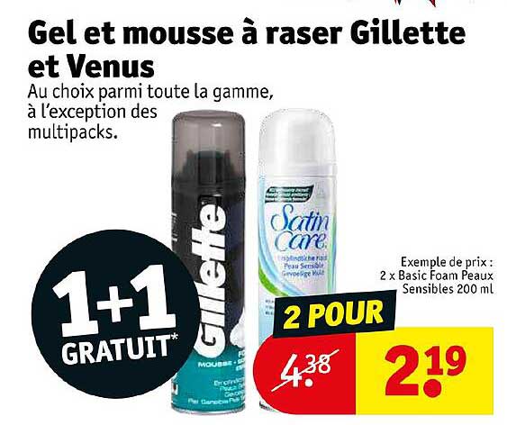 gel et mousse à raser gillette et venus