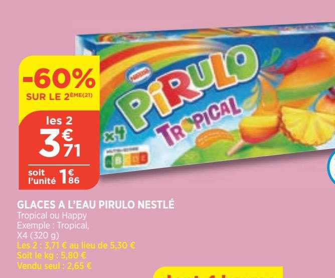 glaces à l'eau pirulo nestlé