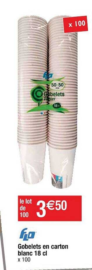 Gobelets En Carton Blanc 18 Cl
