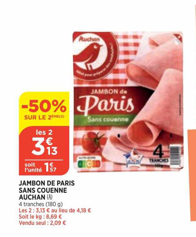 Jambon De Paris Sans Couenne Auchan