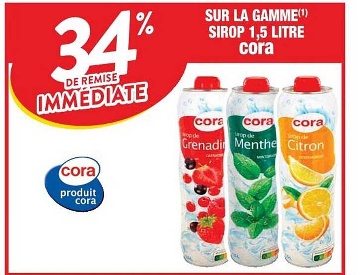 la gamme sirop 1,5 litre cora