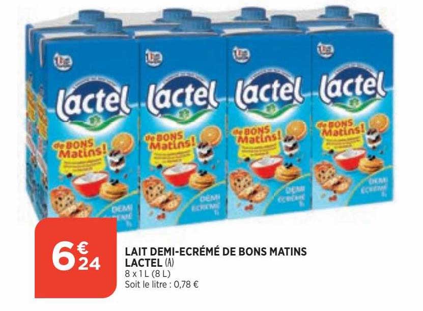 Lait Demi-écrémé De Bons Matins Lactel