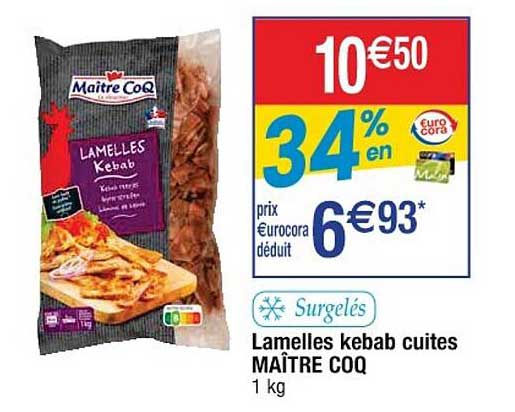 lamelles kebab cuites maître coq