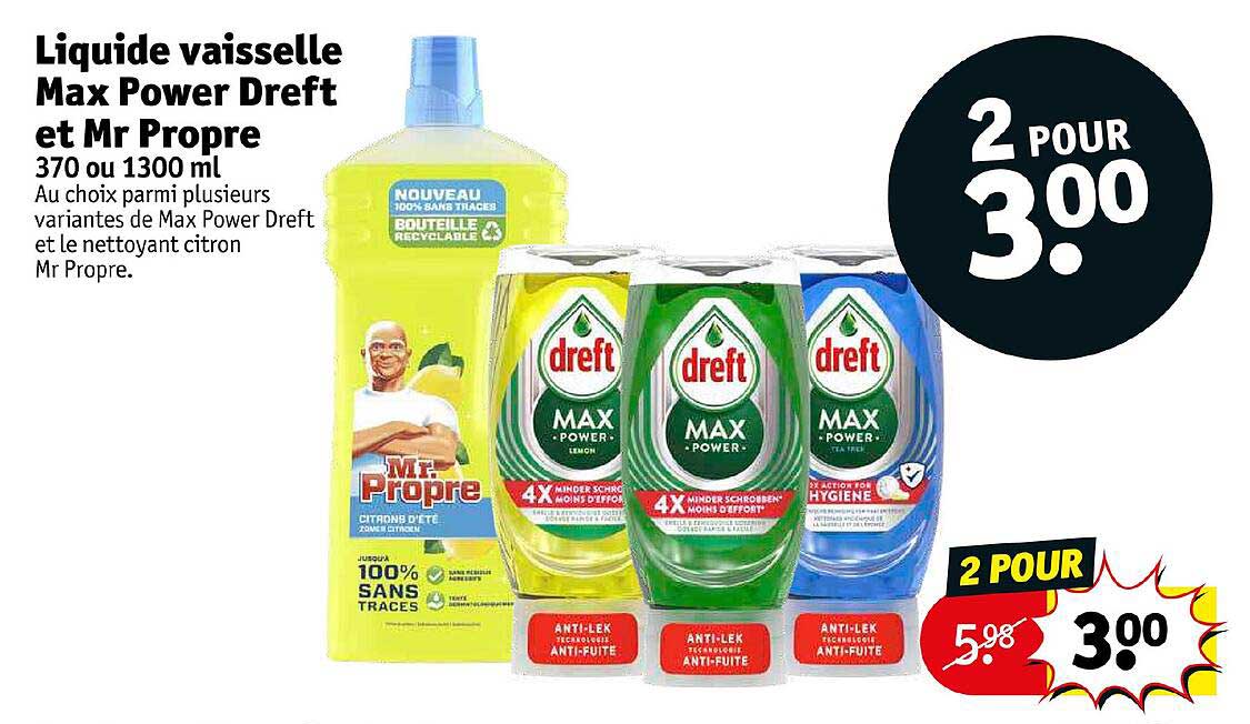 Liquide Vaisselle Max Power Dreft Et Mr Propre
