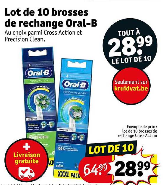 lot de 10 brosses de rechange oral-b