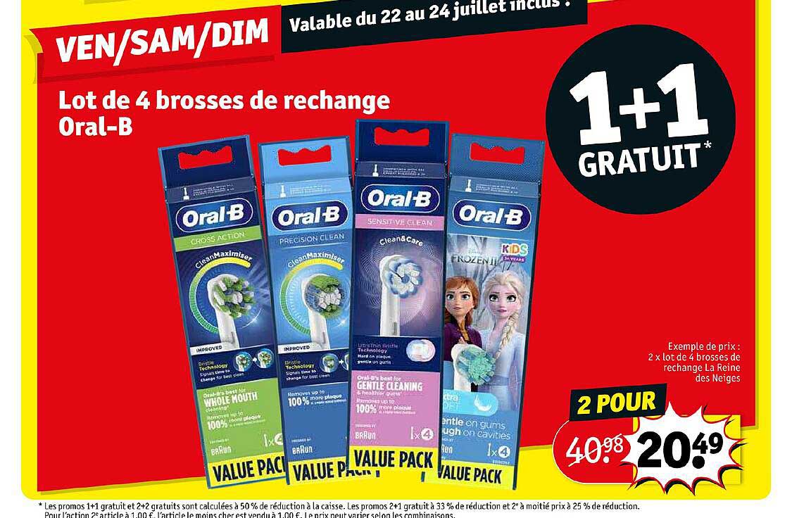 lot de 4 brosses de rechange oral-b