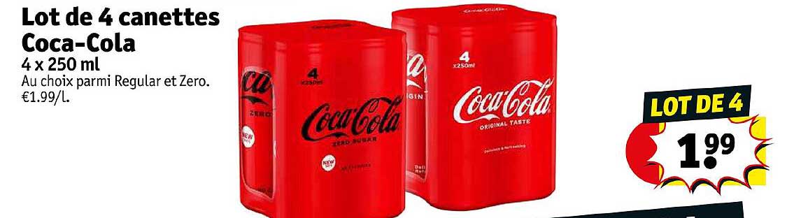 lot de 4 canettes coca-cola