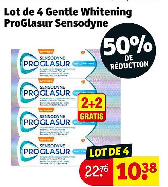 lot de 4 gentle whitening proglasur sensodyne