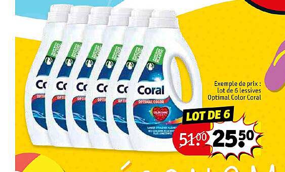lot de 6 lessives optimal color coral