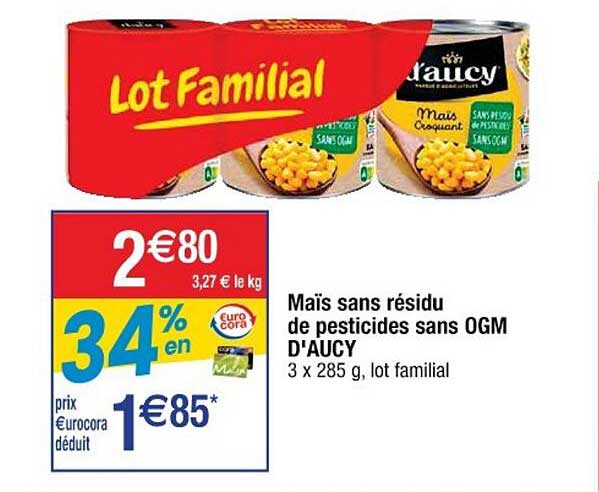 maïs sans résidu de persticides sans ogm d'aucy