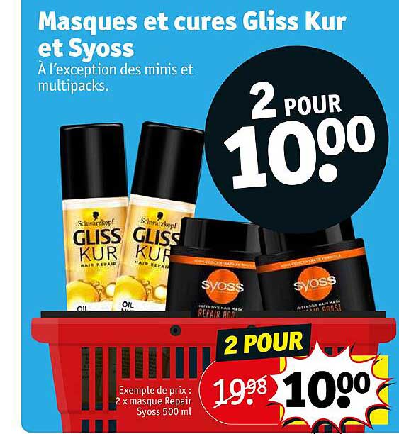 masques et cures gliss kur et syoss
