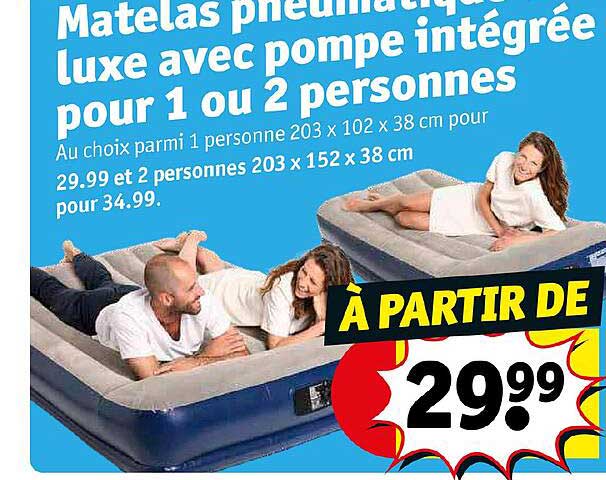 Matelas Pneumatiques Luxe Avec Pompe Intégrée Pour 1 Ou 2 Personnes