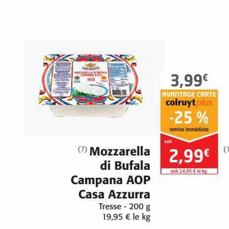 mozzarella di bufala campana aop casa azzurra