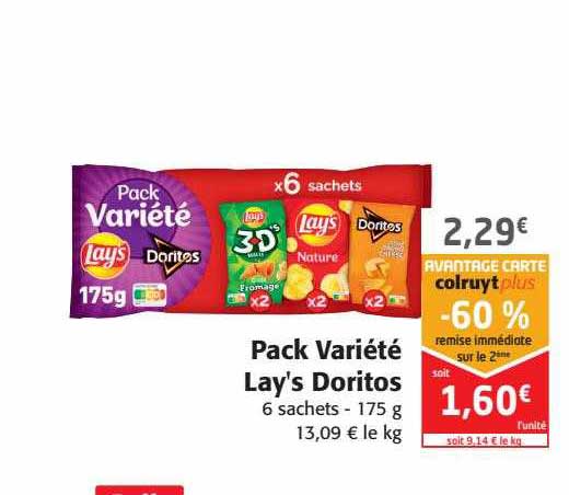 pack variété lay's doritos