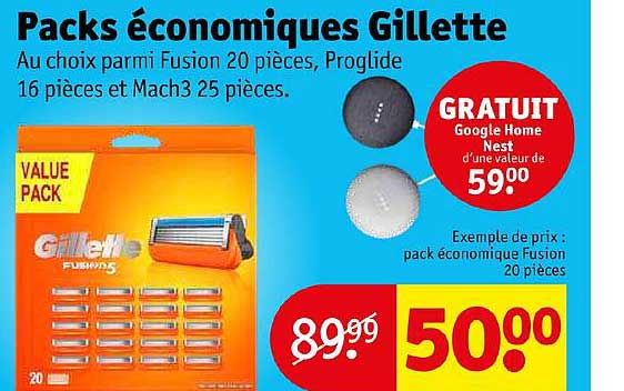 packs économiques gillette