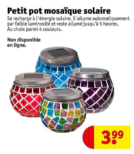Petit Pot Mosaïque Solaire