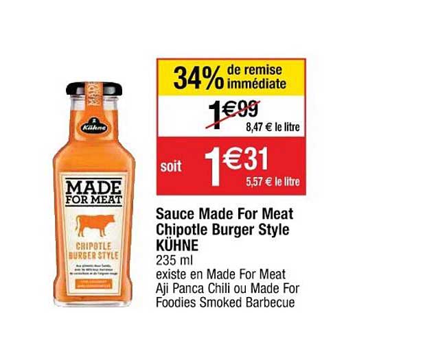 sauce made for meat chipotle burger style kühne