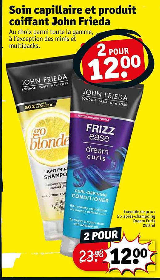 soin capillaire et produit coiffant john frieda