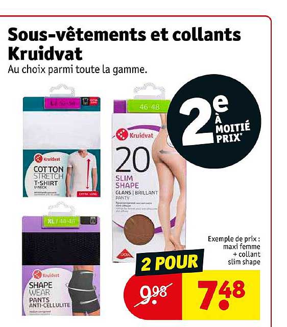 sous-vêtements et collants kruidvat