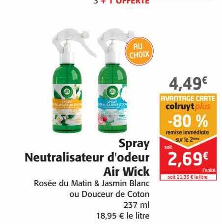 spray neutralisateur d'odeur air wick