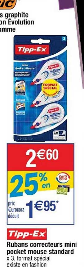 tipp-ex rubans correcteurs mini pocket mouse standard
