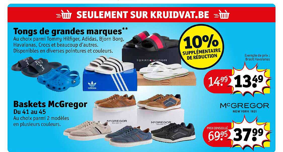 tongs de grandes marques, baskets mcgregor