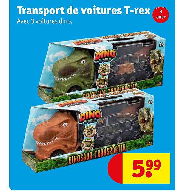 transport de voitures t-rex dino world