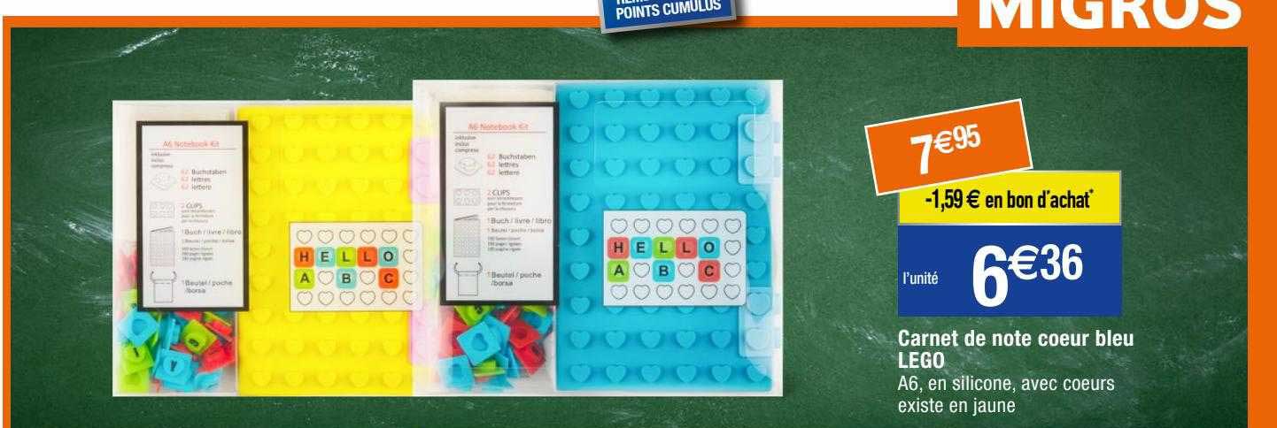 Carnet De Note Cœur Bleu Lego