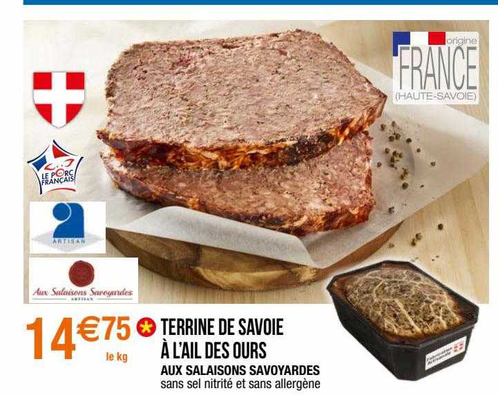 terrine de savoie à l'ail des ours aux salaisons savoyardes