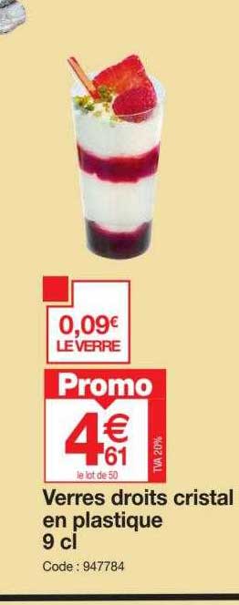 verres droits cristal en plastique 9 cl