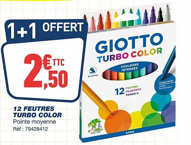 12 Feutres Turbo Color