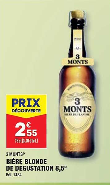 3 monts bière blonde de dégustation 8.5°