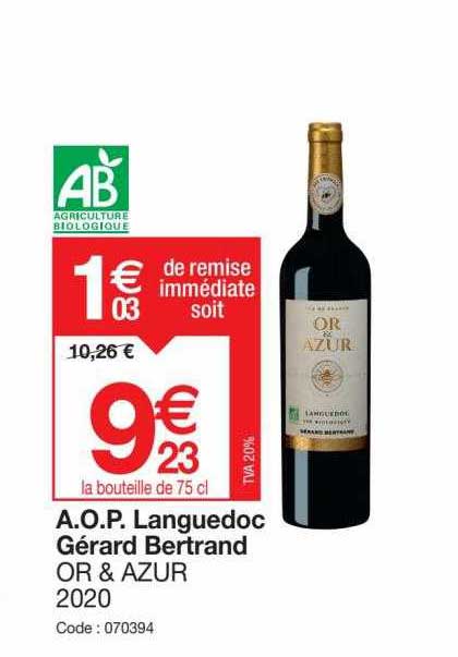 a.o.p. languedoc gérard bertrand or & azur 2020