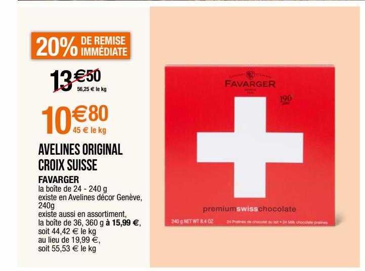 avelines original croix suisse favarger