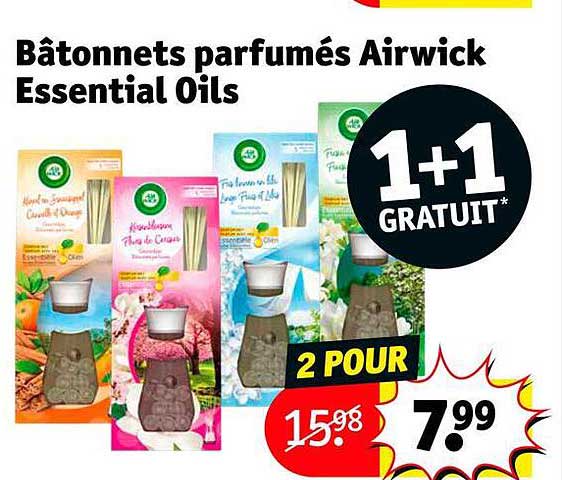 Bâtonnets Parfumés Airwick Essential Oils