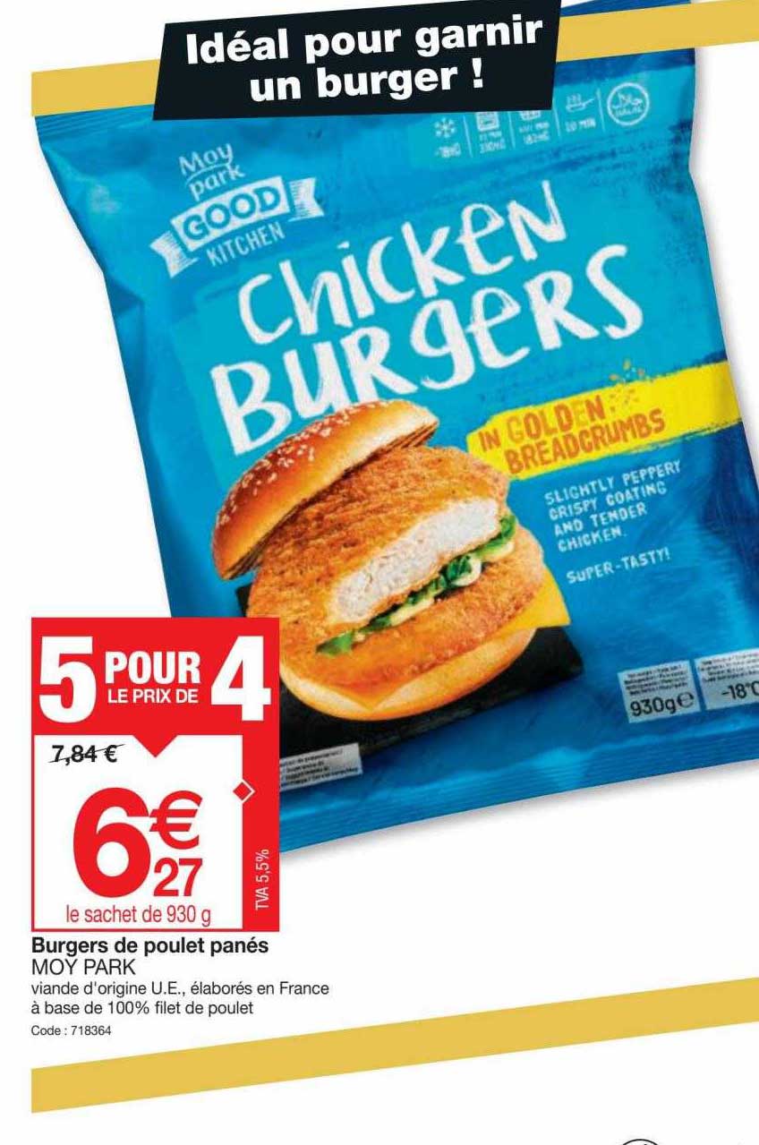 Burgers De Poulet Panés Moy Park