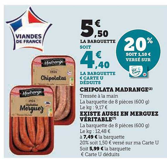chipolata madrange existe aussi en merguez véritable