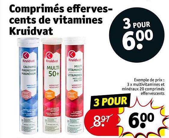 comprimés effervescents de vitamines kruidvat