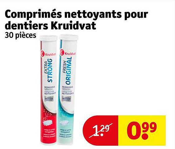 comprimés nettoyants pour dentiers kruidvat