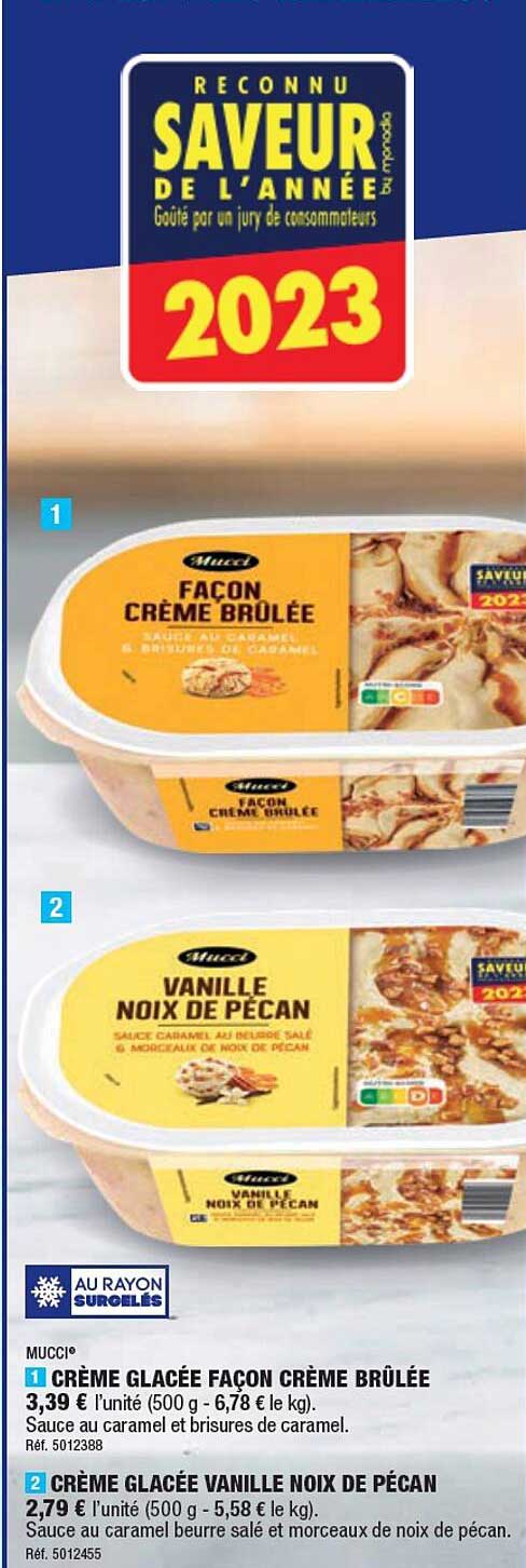 crème glacée façon brûlée ou vanille noix de pécan