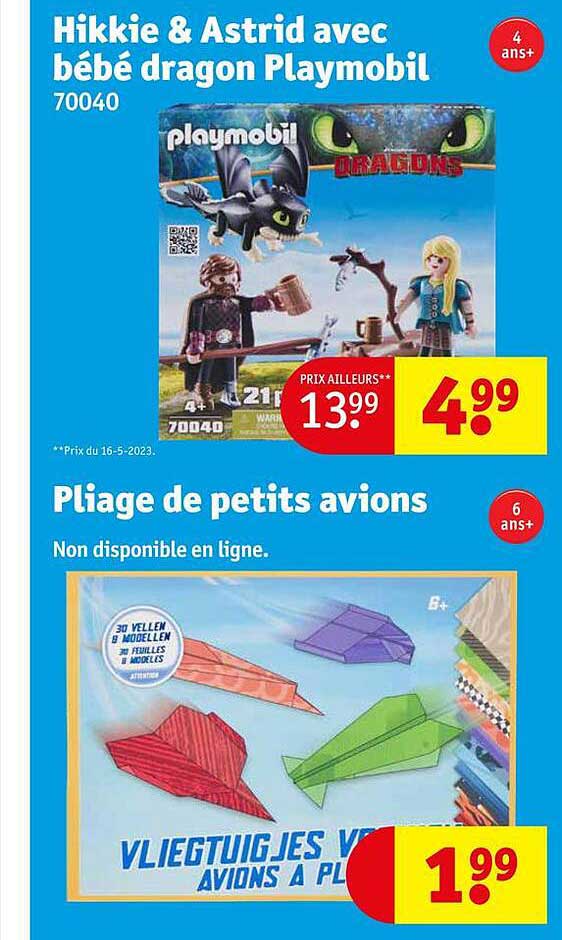 hikkie & astrid avec bébé dragon playmobil